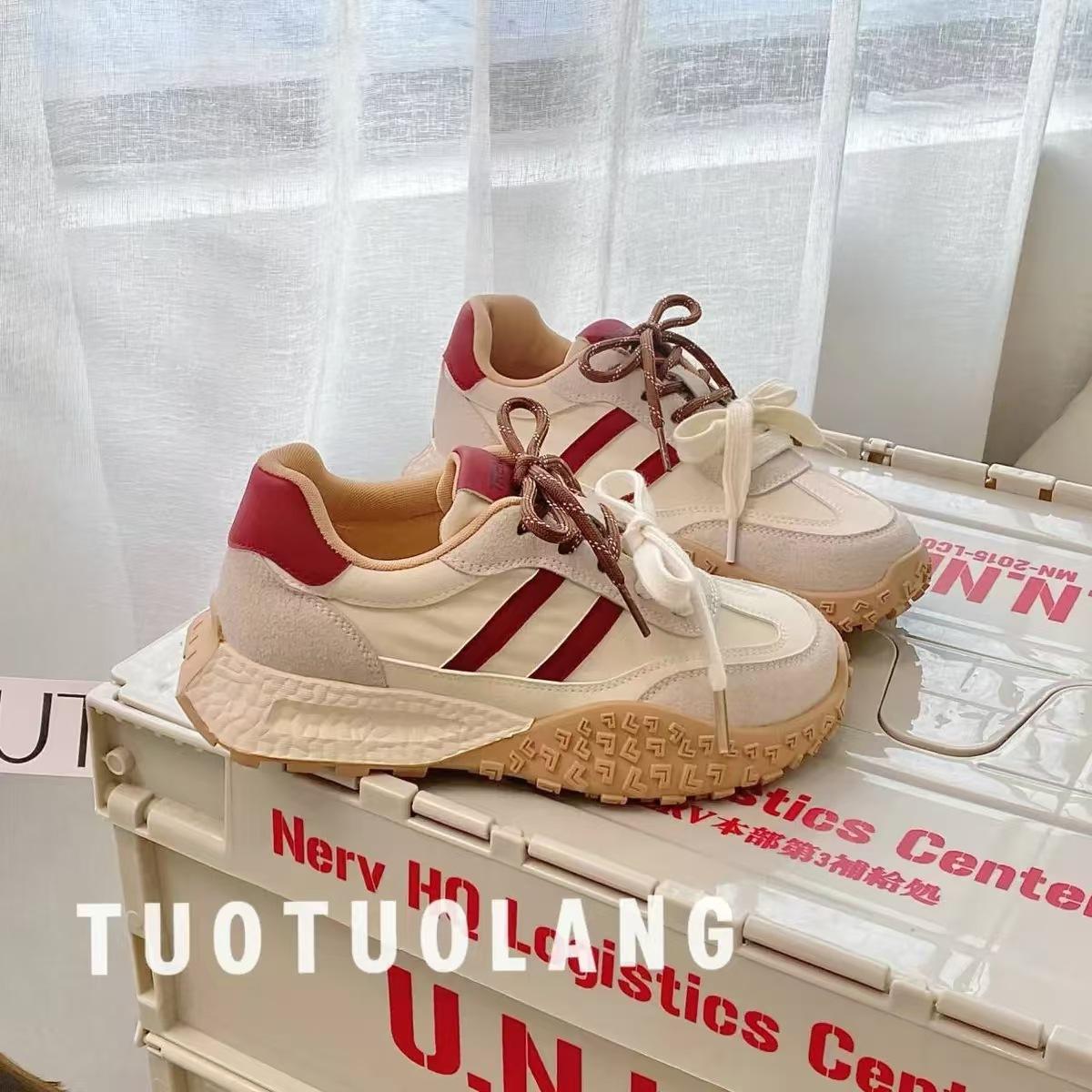 

A pair of shoelaces Dexun shoes 22 autumn new lace-up thick-soled leisure sports soft-soled Forrest Gump 35