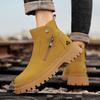 Autumn 2025 Fashionable Men Shoes Men's Ankle Boots High Top Side Zipper Casual Shoes Outdoor Chelsea Boots Men Motorcycle Shoe
