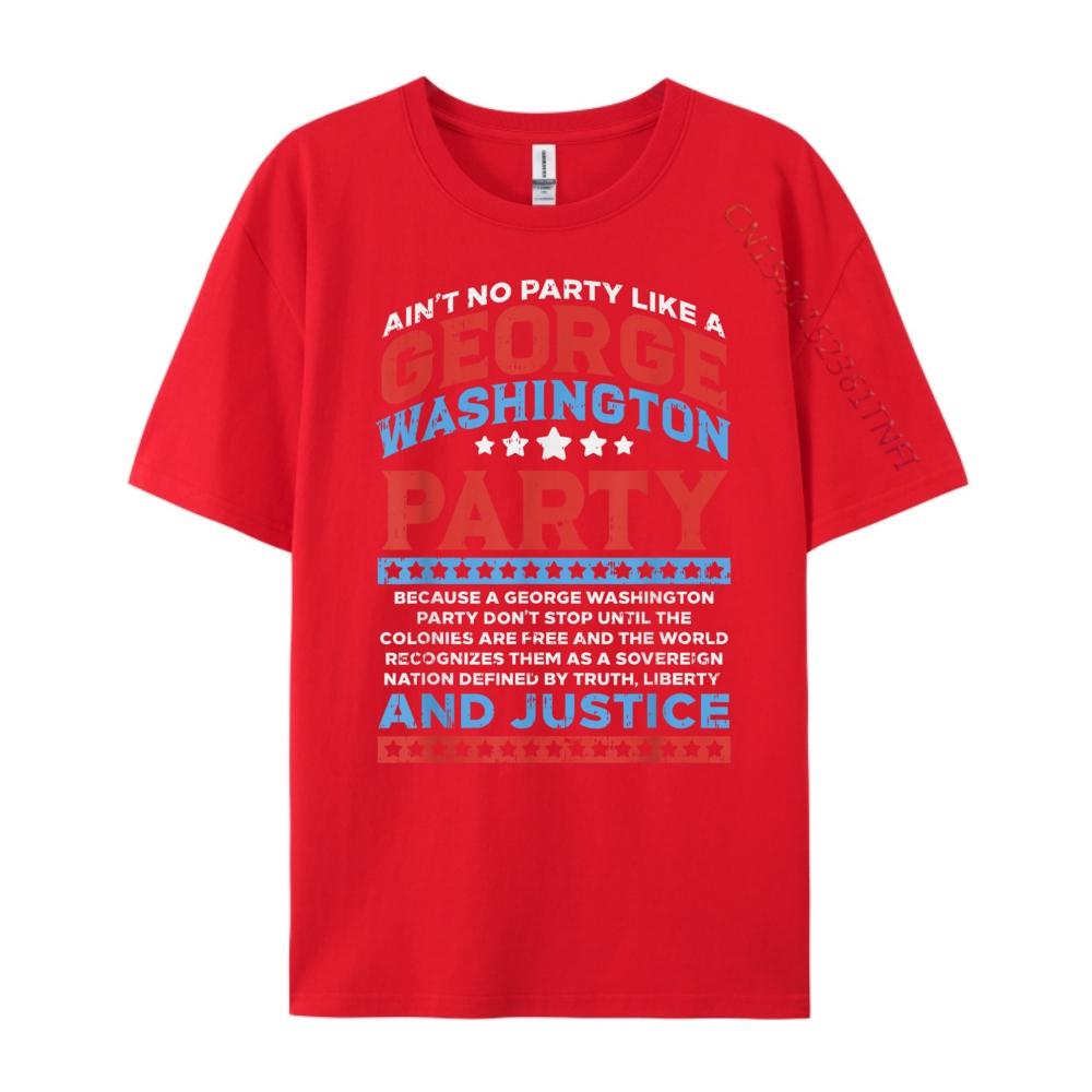 George Washington Party Free Country Funny USA 4th Of July Green And White Graphic T Shirt Man Tee Tops  Tees Family