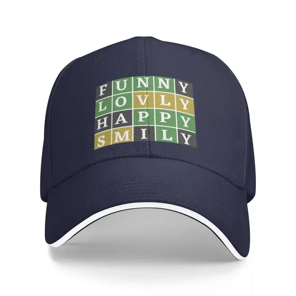 Learn happiness through Wordle Puzzle Game Enjoy Lovly Happy Smily Baseball Cap Sports Cap For Girls Unisexs
