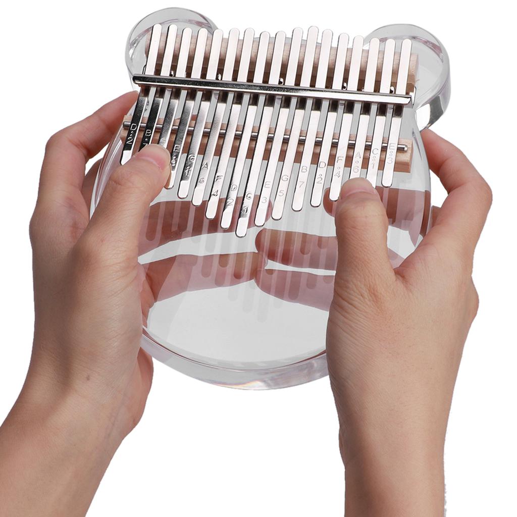 Kalimba Thumb Piano Transparent Acrylic Kit 17 Key Beginner Music Instrument with Bag