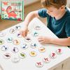 Wooden Dinosaur Memory Matching Game, Educational Animal Theme Matching Board Game With Wooden Round Board, Educational Toy Set For Kids Ages 3+