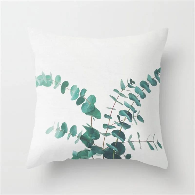 Palm Leaf Tropical Style Pillowcase Living Room Office Home Pillowcase Car Ornaments