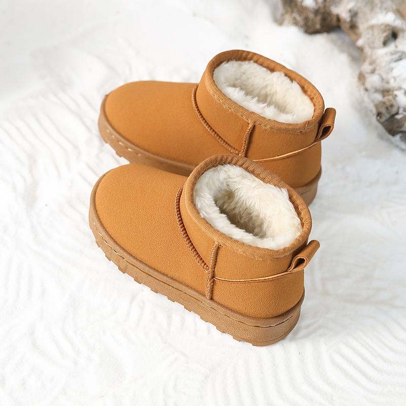 Children Snow Boots Classic  Boys Girls  Ankle Boots Winter Faux Fur Thick Bottom Non-slip Outdoor Kids Shoes