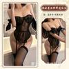 Ambiguous Spread Lingerie Women's Sexy Bow Straps Pure Desire Temptation One-word Shoulder Purple Onesie Suit
