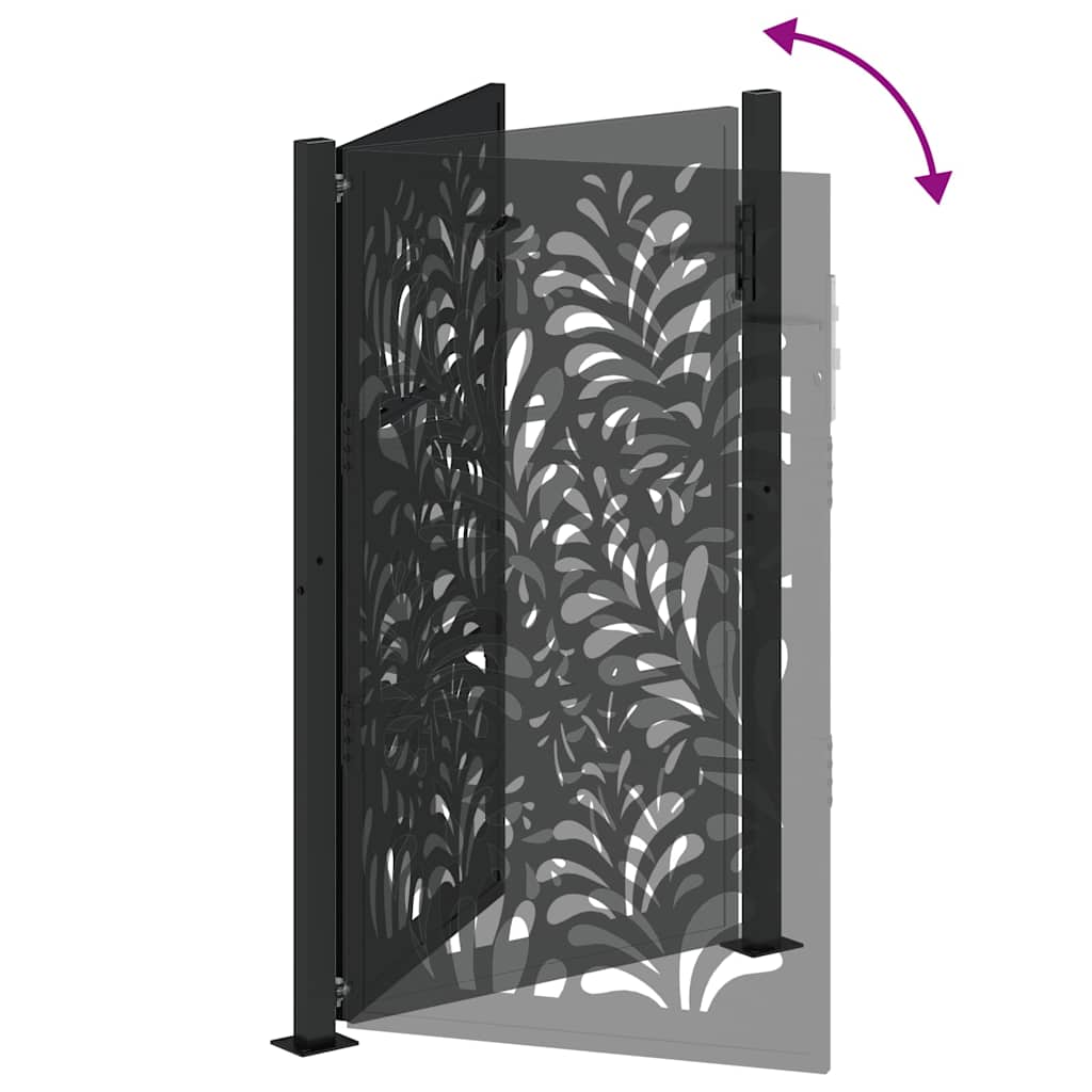 Garden Gate Black 100 X 150 Cm Steel Wavy Design