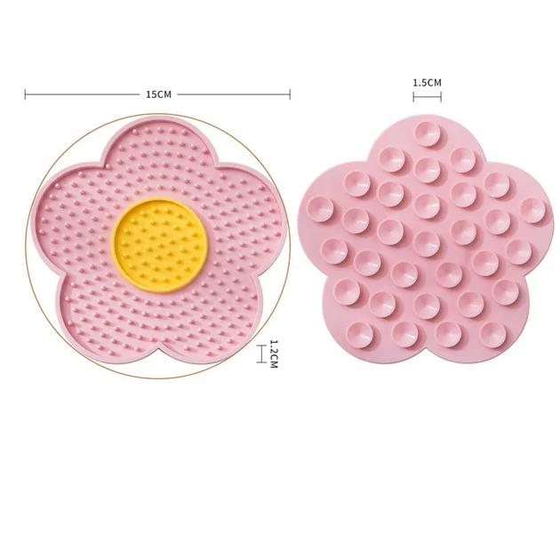 Pet Supplies Cat Licking Pad Pentagram Sun Flower Shape Silicone Dog Licking Plate Cute Pet Slow Licking Mat Dog Bowl Cat Bowl