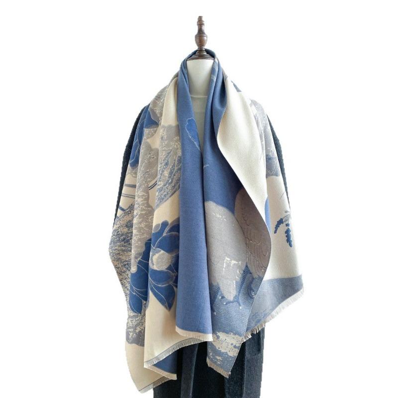 New stork scarf autumn and winter double-sided imitation cashmere scarf winter high-end warm shawl
