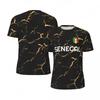Magliette da Calcio alla Moda con Grafica della Bandiera del Senegal per Uomo Tendenze 3D Stampa Emblema Nazionale Magliette Sportive Ampie Traspiranti