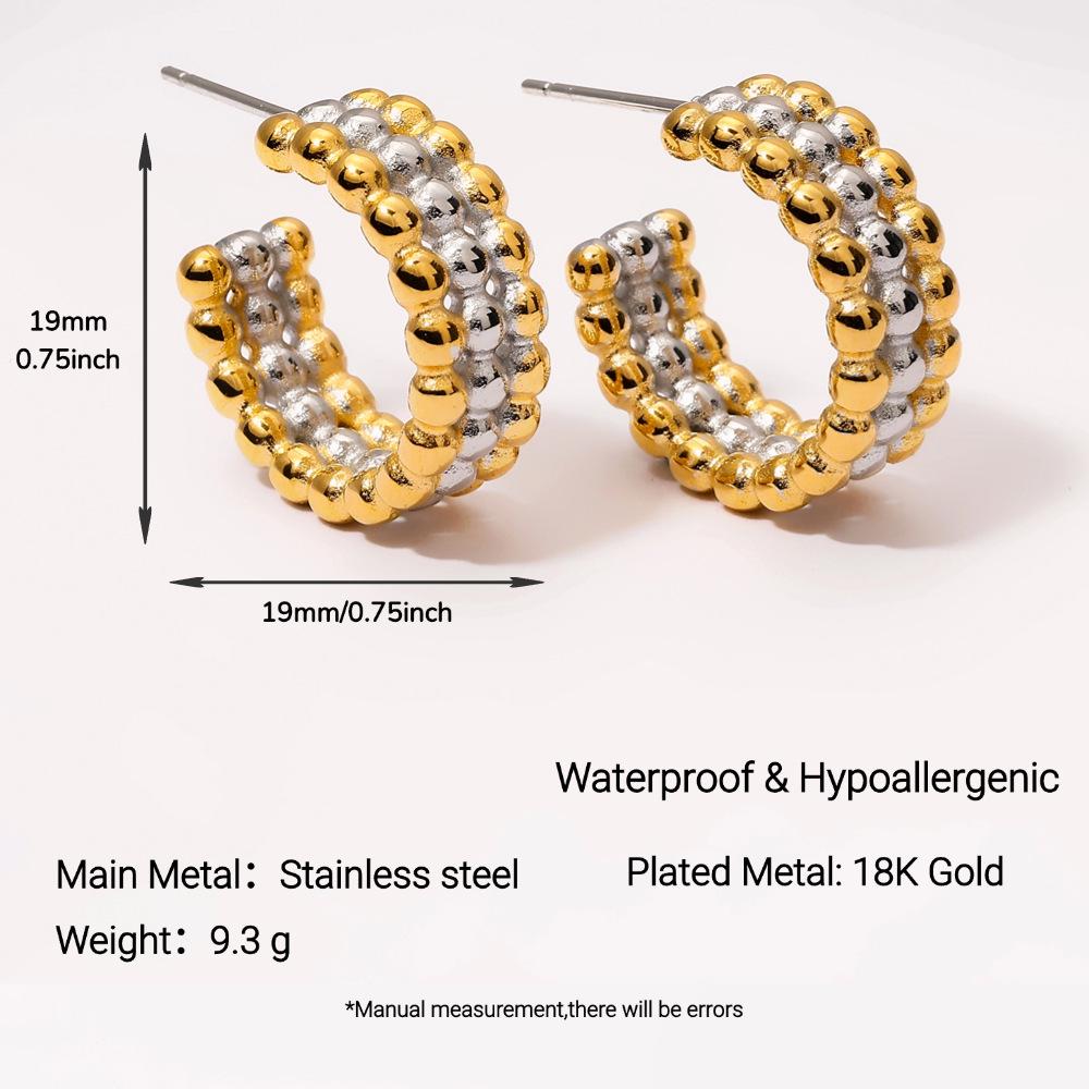 Yingtai 18K Gold Stainless Steel Stud Earrings with Vacuum Electroplating