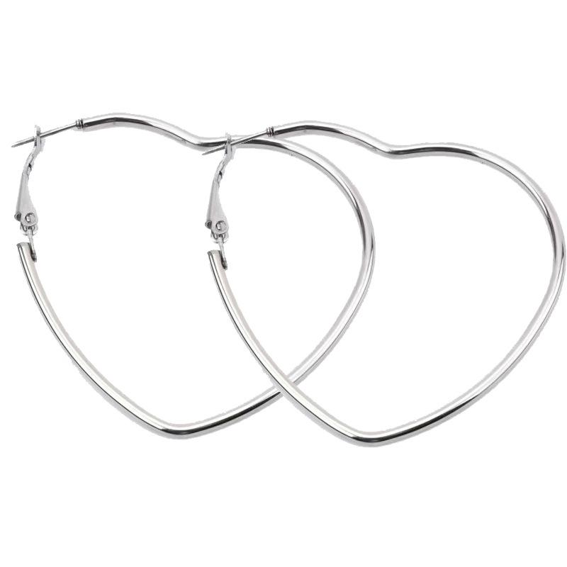 316 Stainless Steel Heart-Shaped Earrings - Trendy Titanium Steel Ear Jewelry