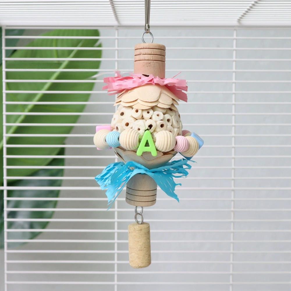 Parrot Chewing Toy Natural Pith Ball And Paper Rope Bite Resistant Bird Cage Enrichment For Small Medium Bird Cockatiel Lovebird