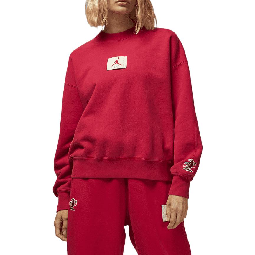 Jordan x Two 18 Collaboration Series Logo Embroidered Washed Crewneck Sweatshirt Women Tops DV6967-687