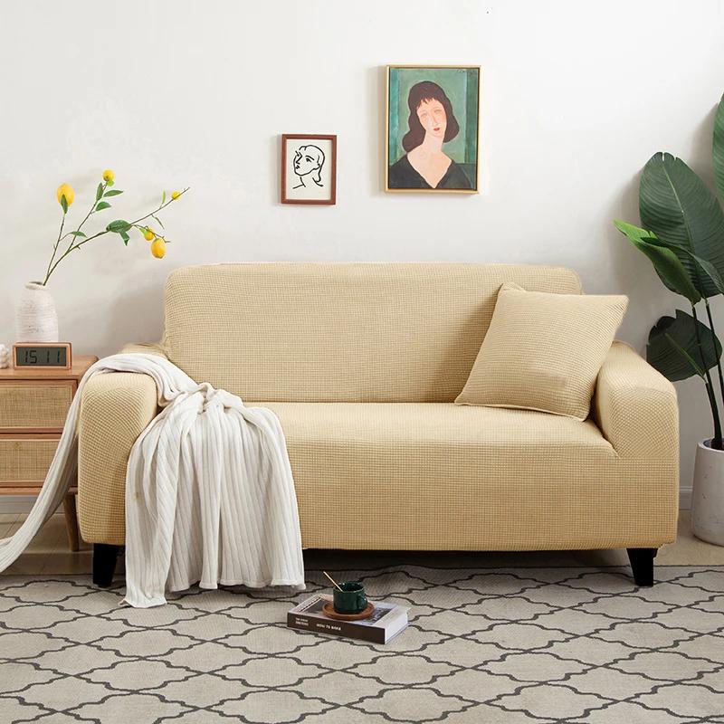 Elastic Sofa Cover for Living Room Armchair Cover Polar Fleece L Shape Corner Sofas Cover Couch Slipcover For Home 1/2/3/4 Seat