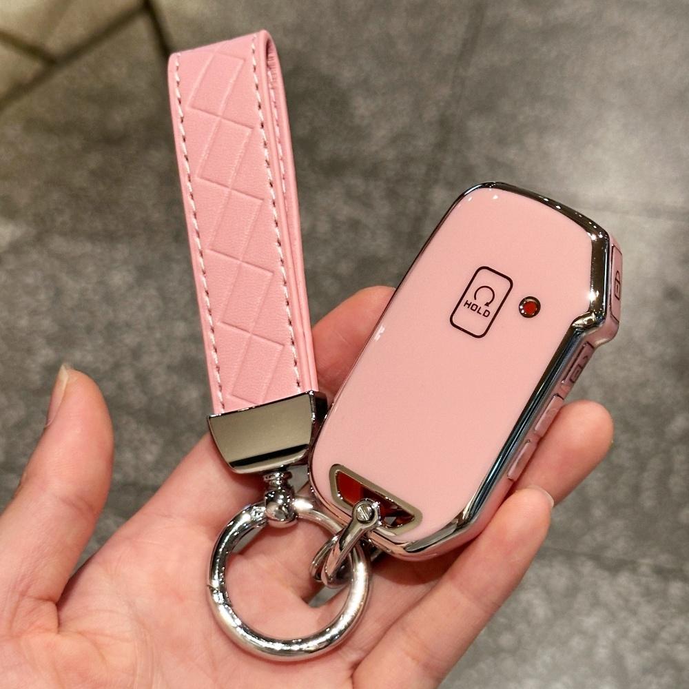 for Kia Key Fob Cover with Leather Lanyard, Car Key Fob Case Compatible with Cerato Ceed Forte NIRO Sorento Seltos Sportage Soul