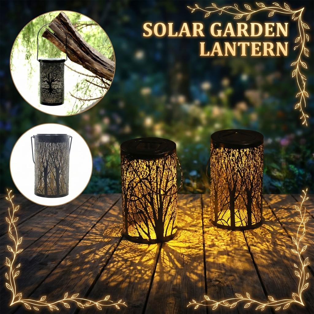 Outdoor Waterproof Garden Lantern Metal Landscape Decorative Lantern with Handle for Patio Yard Pathway Lighting