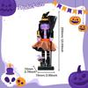 Halloween Nutcracker Figure Decorative Home Decor Painted 10 Inch Wooden Puppet Figurine for Shelves