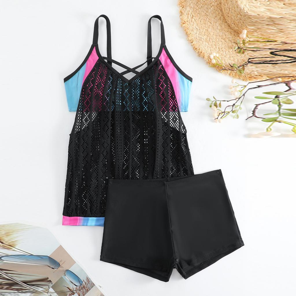 Women's Separate Fashion Sexy Printed Skirt Swimsuit With Bra Pad Without Steel Support