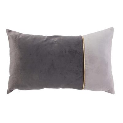 [A0880] - Two-tone Gray 'Scarlett' Suede Cushion - 50x30 Cm
