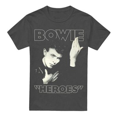 David Bowie Heroes Cover T-Shirt S-2XL, Anthrazit