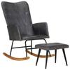 Day and Night - Day and Night Rocking Chair with Gray Genuine Leather Stool