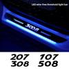 Car Acrylic LED Welcome Pedal Plate Door Sill Pathway Light For Peugeot 106 107V 206 207 207 208 301 307 308 40. 8 508 2008 3008