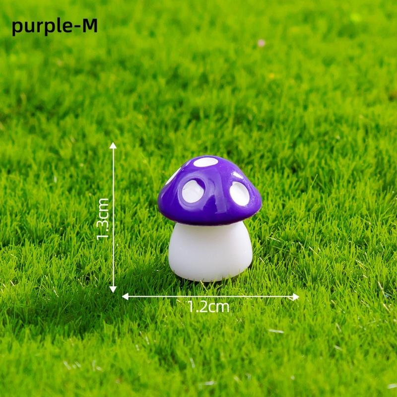 New 10-80PCS Mini Resin Mushroom 8 Colors Small Mushrooms for Dollhouse Decor Micro Fairy Garden Landscape Aquarium Tiny Toys