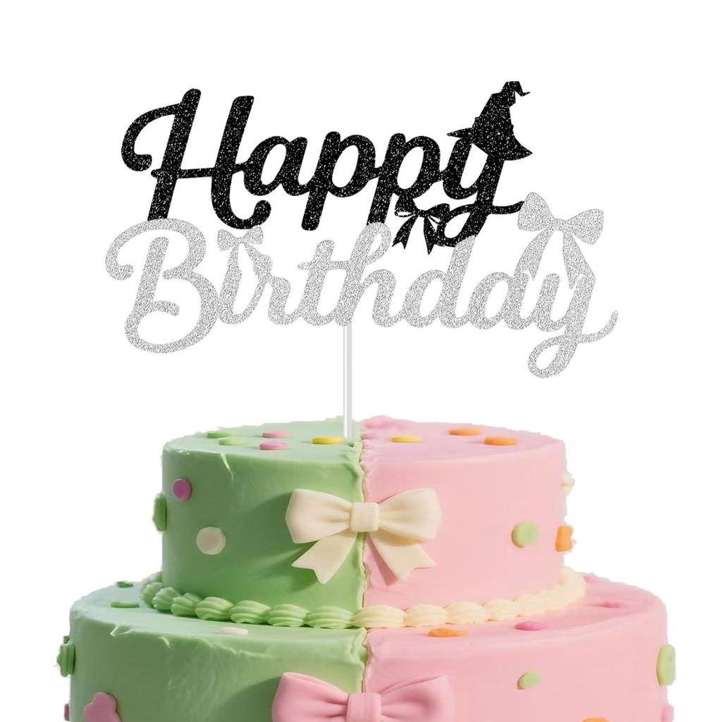 Theme Birthday Cake Card Insertion Bow Witch Hat Birthday Cake Decoration Plugin