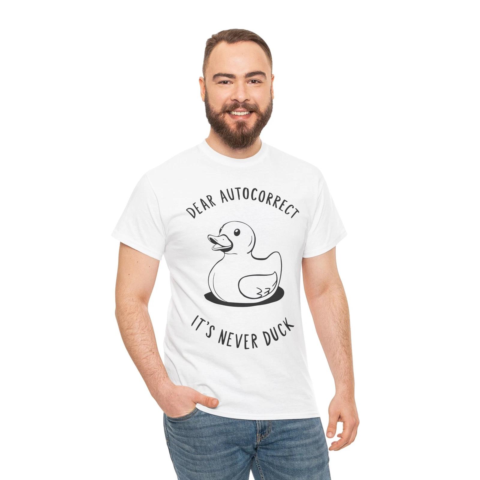 

Sarcastic Duck T-Shirt - Funny Angry Duck Meme Dear Autocorrect Single XL