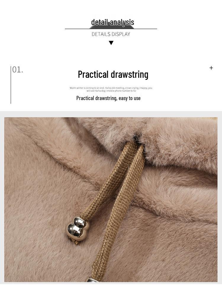 Pelzmütze im koreanischen Stil für Damen mit integriertem Schal und Ohrenschutz - Warmes Plüsch-Accessoire für Herbst/Winter