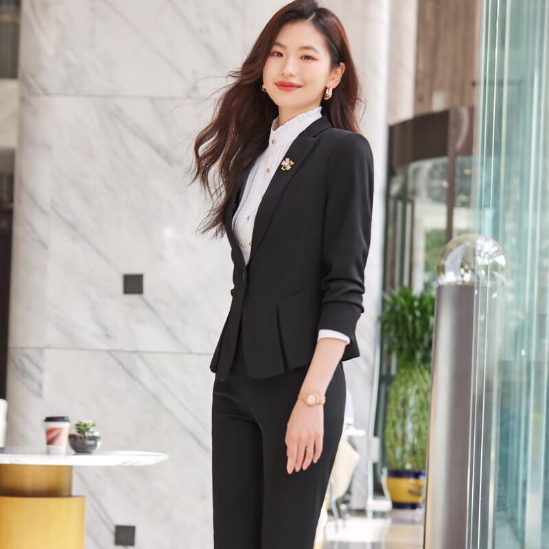 Troloman Women's Slim Fit Professional Suit Set