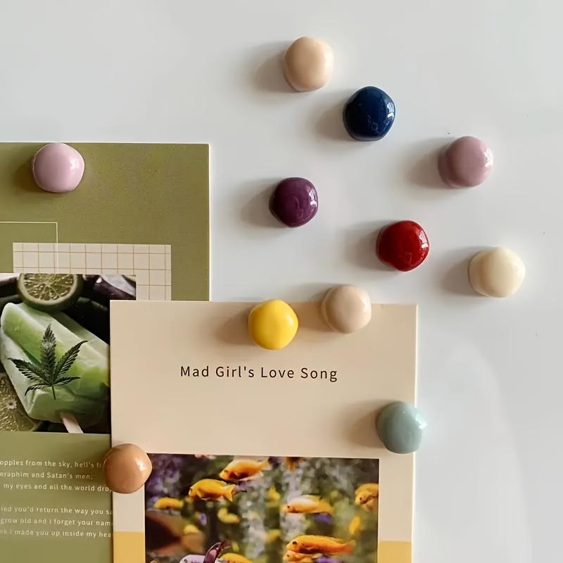 10pcs Colorful Round Frosted Fridge Magnets - Charming Decorative Magnets for Kitchen, Office Whiteboards, Lockers & Dishwashers