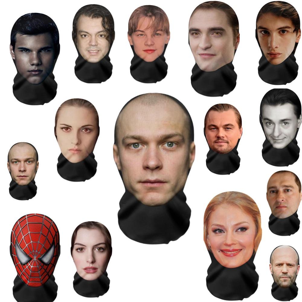 3DPattern Mesh Face Mask Head Cover Party Cosplay Props Funny Face Printed Head Scarf Famous Person Ice Silk Sunscreen Head Mask