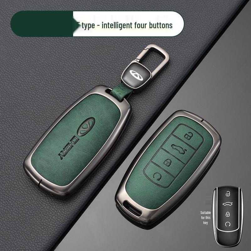 Chery Car Key Cover: Fits Tiggo, EQ1, QQ Ice Cream, Arrizo E - Small, Secure Metal Shell with Hanging Buckle