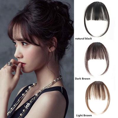 3pcs Ultrathin Natural Hair Bang Convinent Hair Extension Black