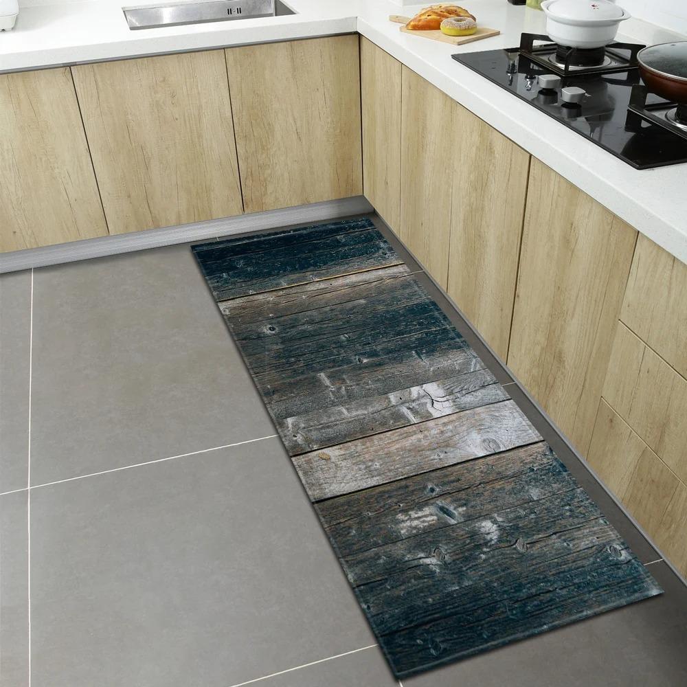 Wood Grain Floor Pattern Home Kitchen Floor Mat Door Front Decoration Floor Mat
