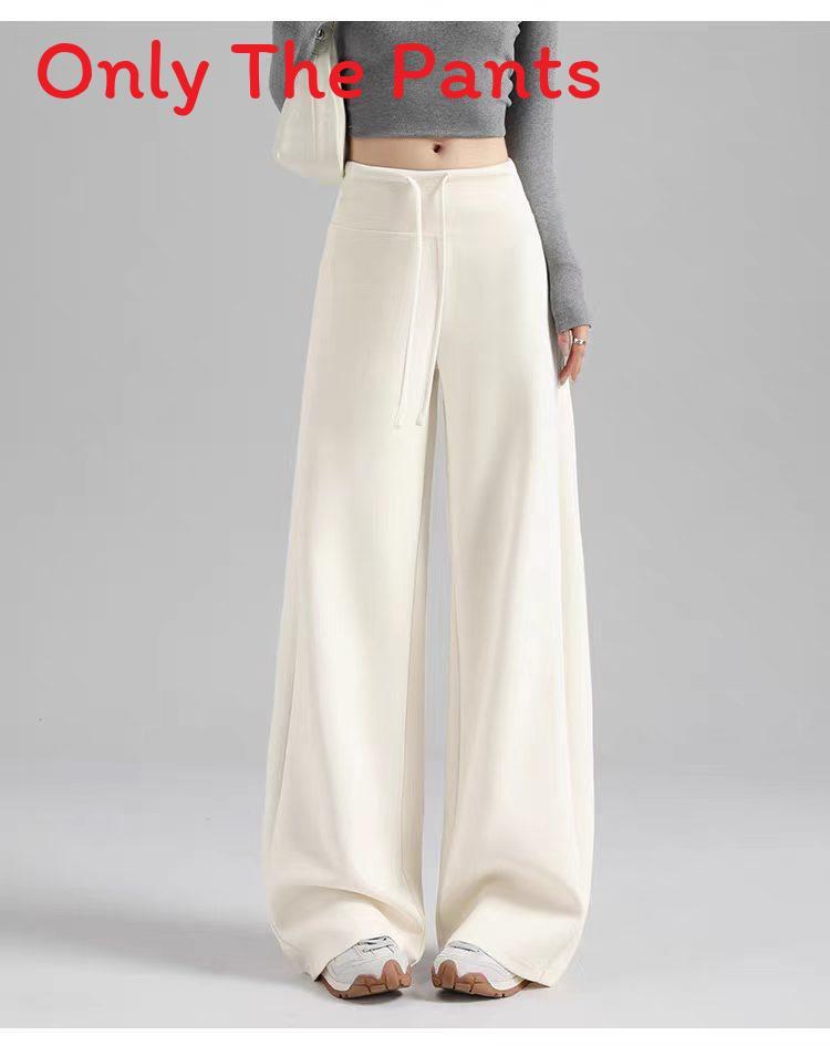 Relaxed Fit Womens Wide Leg Pants With Stretch Fabric For Casual Daywear