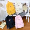 Simple Printed Letter Student Backpack With Coin Purse For Activities Casual