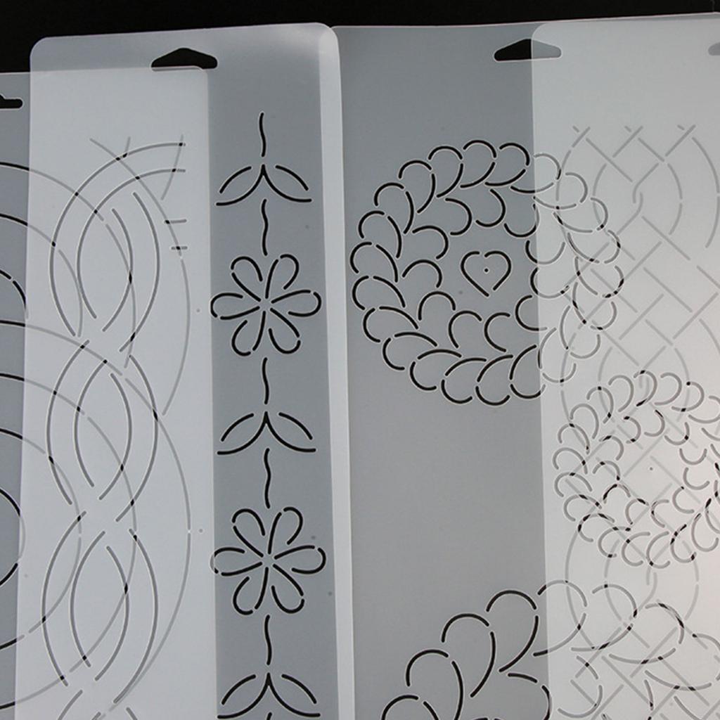 Flower Line Quilting Stencil for Sewing Craft Reusable Plastic Quilting Template for Drawing On Shirt Clothing Fabric