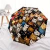 1 Stück Katzensammlung Automatischer Öffnen/Schließen Regenschirm mit Ein-Knopf-Bedienung, Winddichtes Design Leichtgewichtiger Tragbarer Regenschirm für Damen & Herren 6131