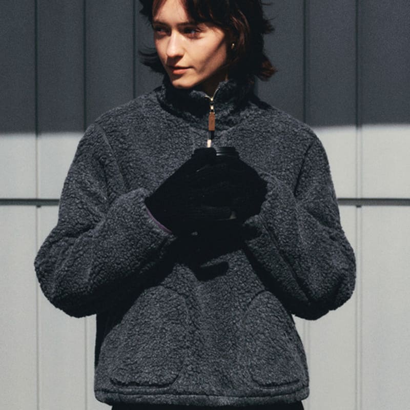 Neev Two Tone Finger Hole Knit Glove (Black)