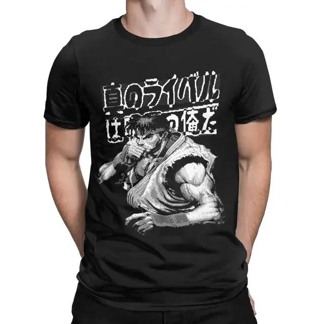 Street Fighhtter Sagat  Muay Thai Gaming Hadouken T Shirt for Men Casual Modal Tees Short Sleeve T Shirt Crewneck Tops