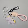 Handwoven Cartoon Leather Car Keychain Pendant