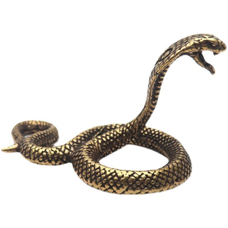 Vintage Alloy Snake Figurine Fine Carving For Figurine Decor Gifts For Snake Lovers