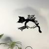Art Deco Iron Wall Art with Cat and Floral Motif Indoor Outdoor Rust Proof Decor