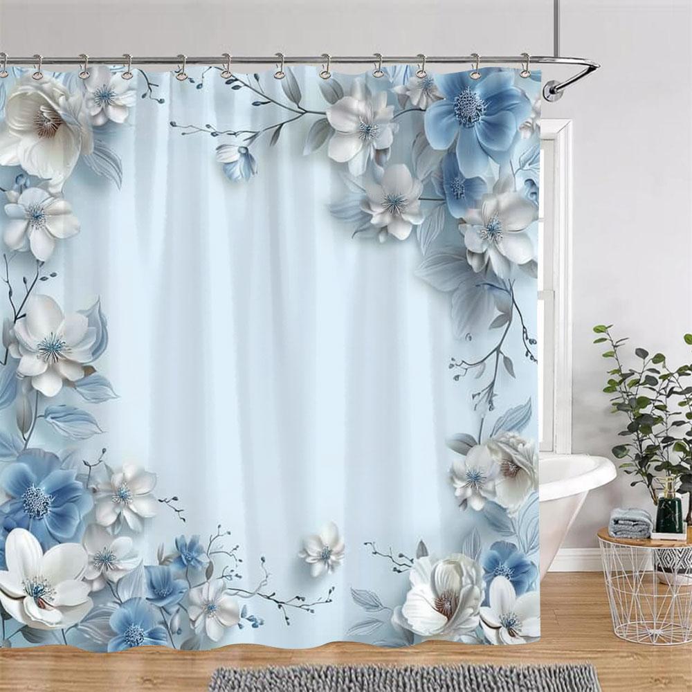 Beautiful Botanical Floral Shower Curtain Watercolour Painting Art Creative Vintage Style Polyester Bath Curtains Bathroom Decor