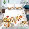 Maple Leaves Polyester Duvet Cover Set Fall Theme Comforter Cover With Pillowcase King Queen Size For Kids Boys Girl Bedding Set