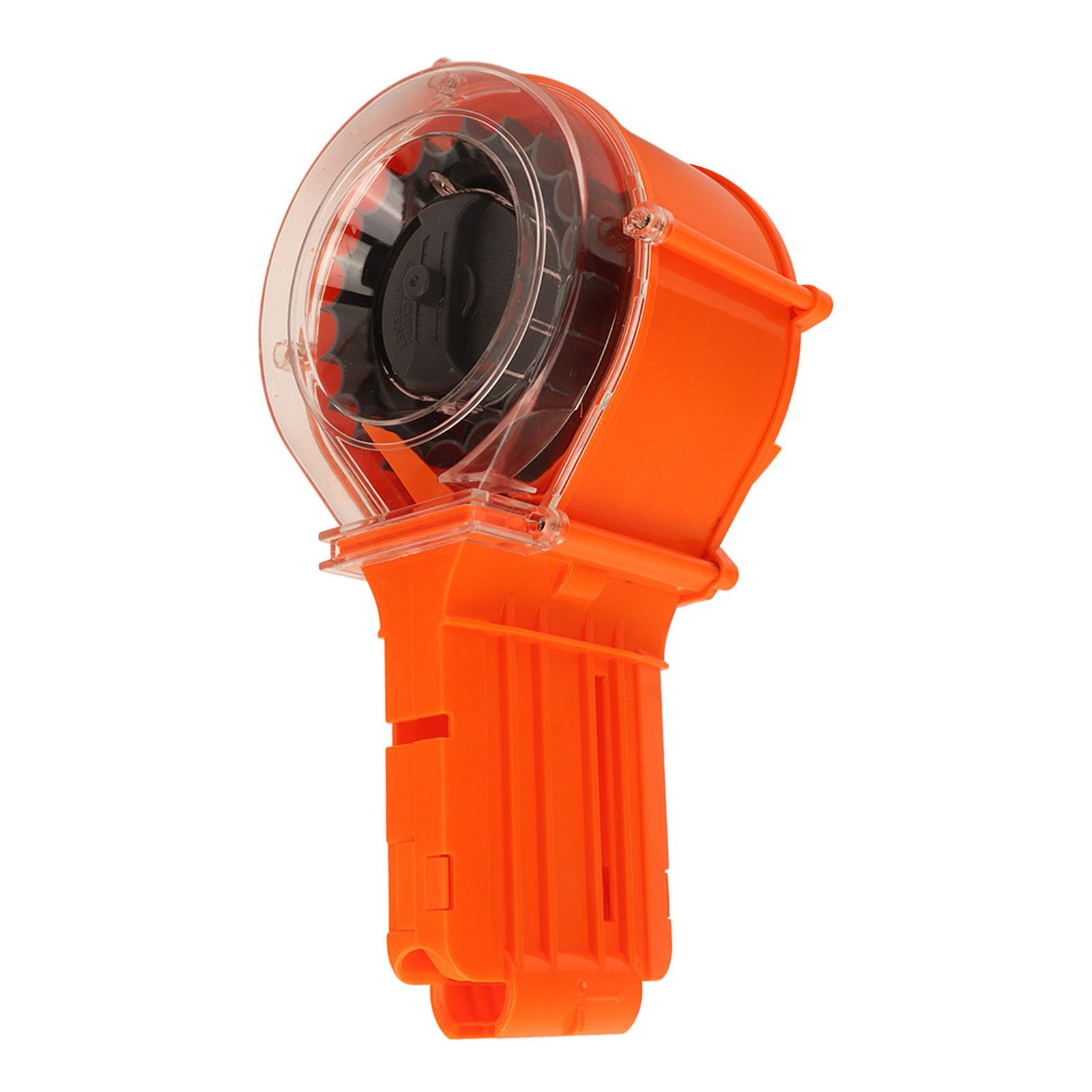 

Toy Dart Clip Magazine 25 EVA Foam Soft Darts Plastic Round Drum Magazine for Shooting Game Orange