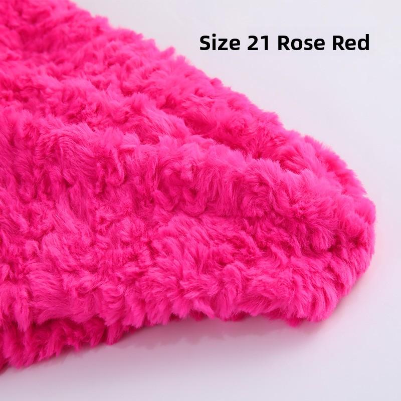 Thickened Rabbit Fur Brushed Cotton Doll DIY Fabric Rose Patterned Fur Collar Clothing Material Home Decor Sponge Pad Fabric