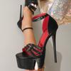 2026 Nowy Styl Uliczny Super Szpilki Wysokie Obcasy Wąski Pasek Damskie Sandały Letnie Pasek z Klamrą Buty do Klubu Nocnego Studniówki